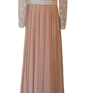 Izilady White And Peachy Pink Bridal Gown Dress Sz 4